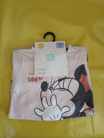 lot de deux pyjamas en coton minnie mickey pour jumeaux fille et garcon 74 cm 12 mois 