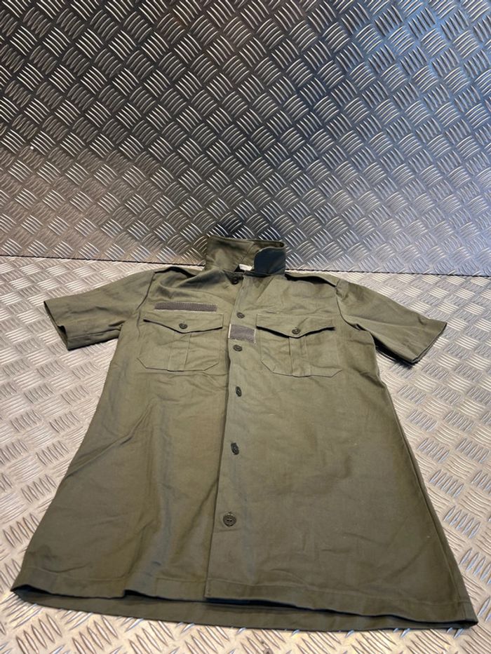 Chemise chemisette militaire vert kaki neuf j veynier paris 1986 taille 35 - 36