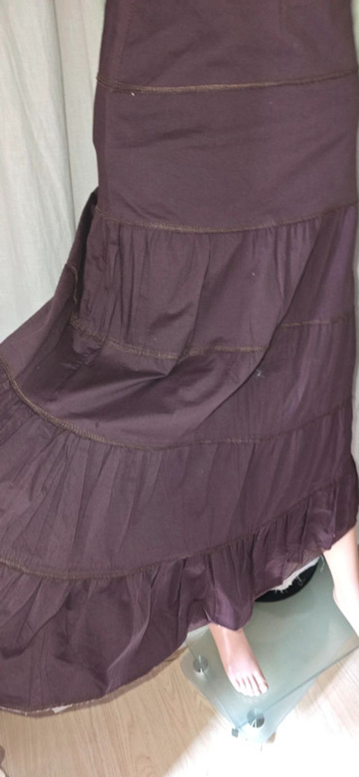 Jupe longue marron taille 1 fabriqué France. - photo numéro 6
