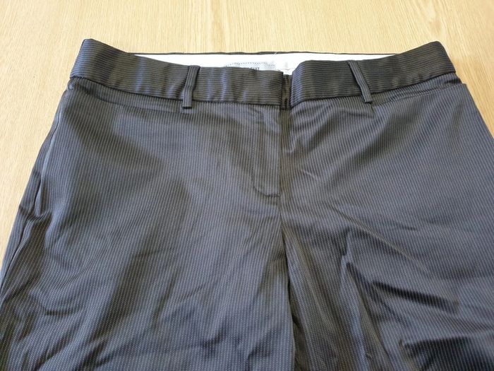 Pantalon huilé femme Mango T38 long 94cm marron rayé beige - photo numéro 4