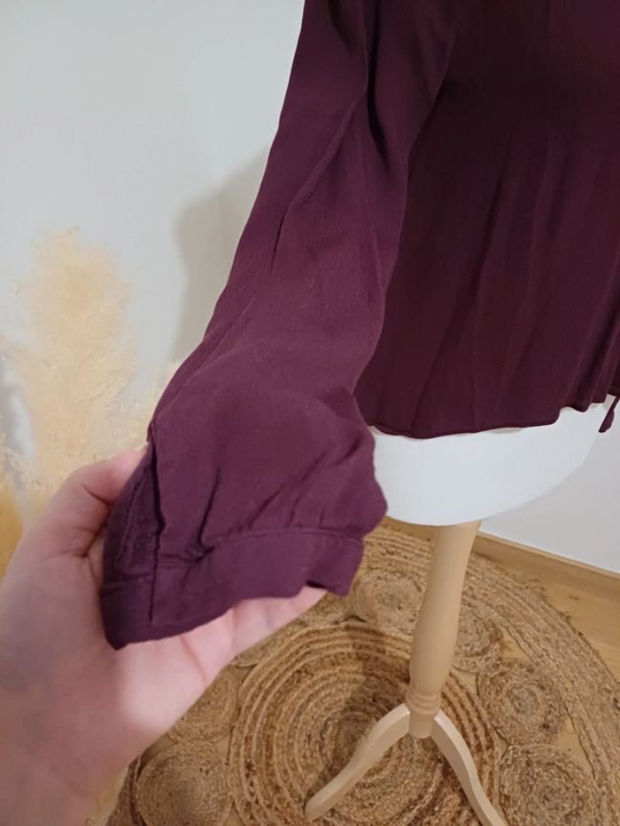 Blouse violette/bordeaux avec dentelle Collection IRL taille S 36 - photo numéro 4