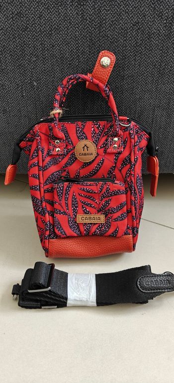 Nano bag Cabaïa rouge motifs