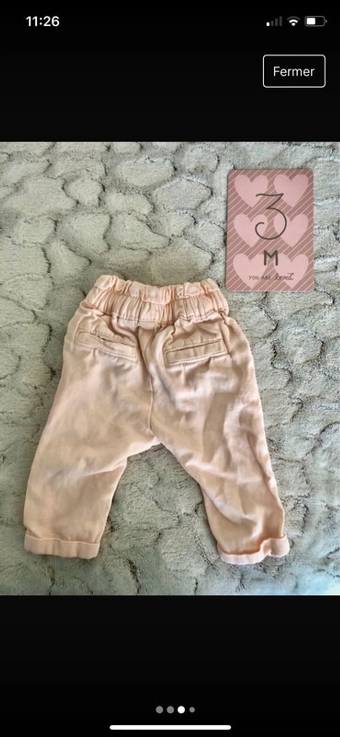 Pantalon rose pale tape à l’œil 3 mois - photo numéro 3
