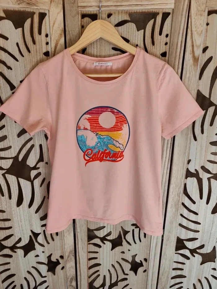 Tee shirt impression avant T 40 Camaïeu - photo numéro 8