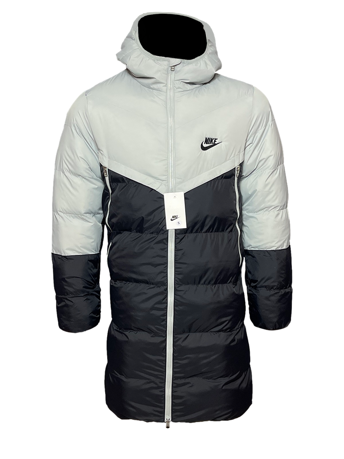 doudoune longue broderie nike grise et noir 2025 nouveauté