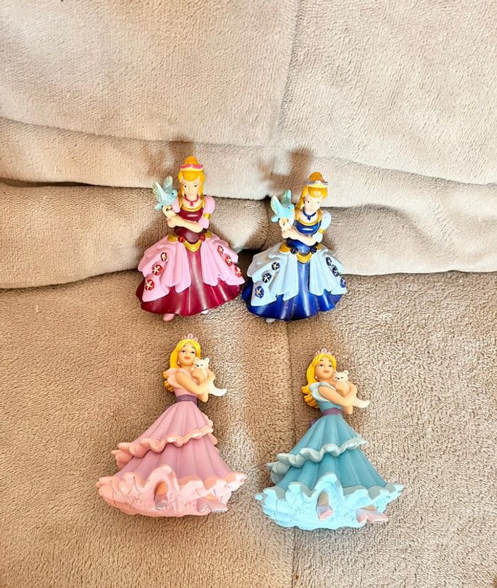 Figurines princesses chat et oiseau