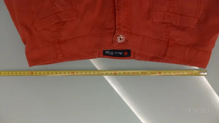 Jean 98% coton droit taille haute corail - photo numéro 7