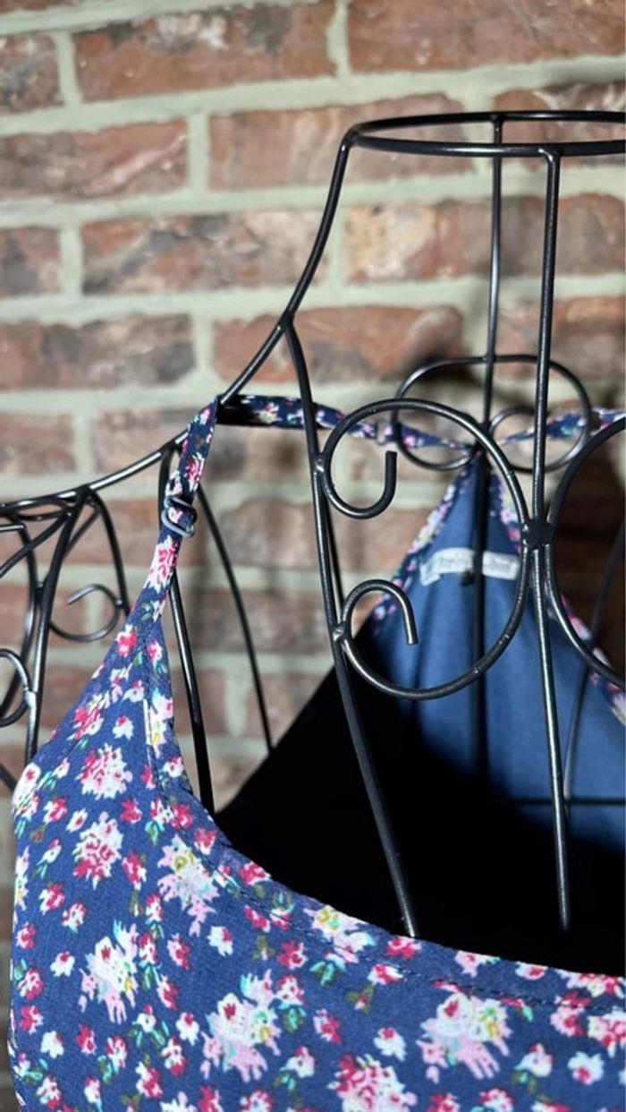 Robe bleue foncé à fleurs America Today Taille S/36 - photo numéro 9