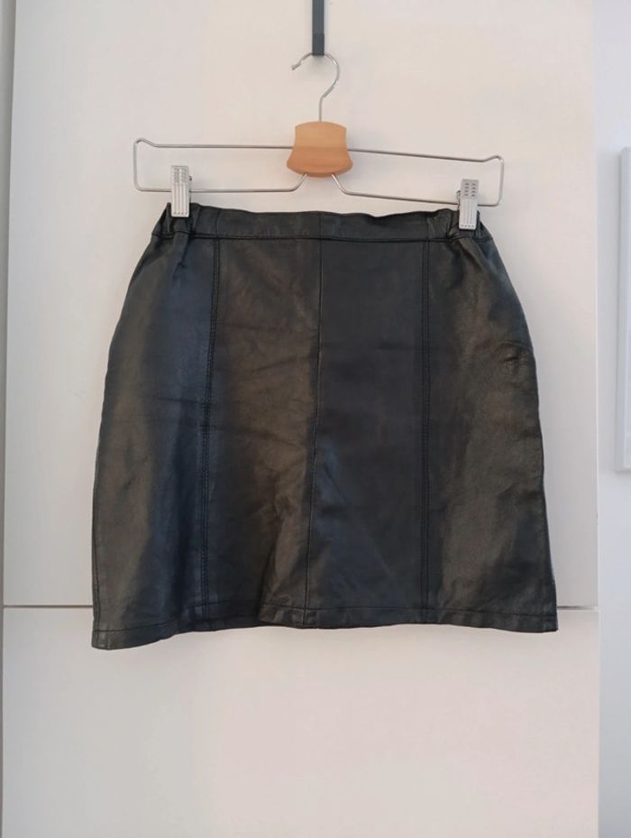 Mini jupe en cuir
