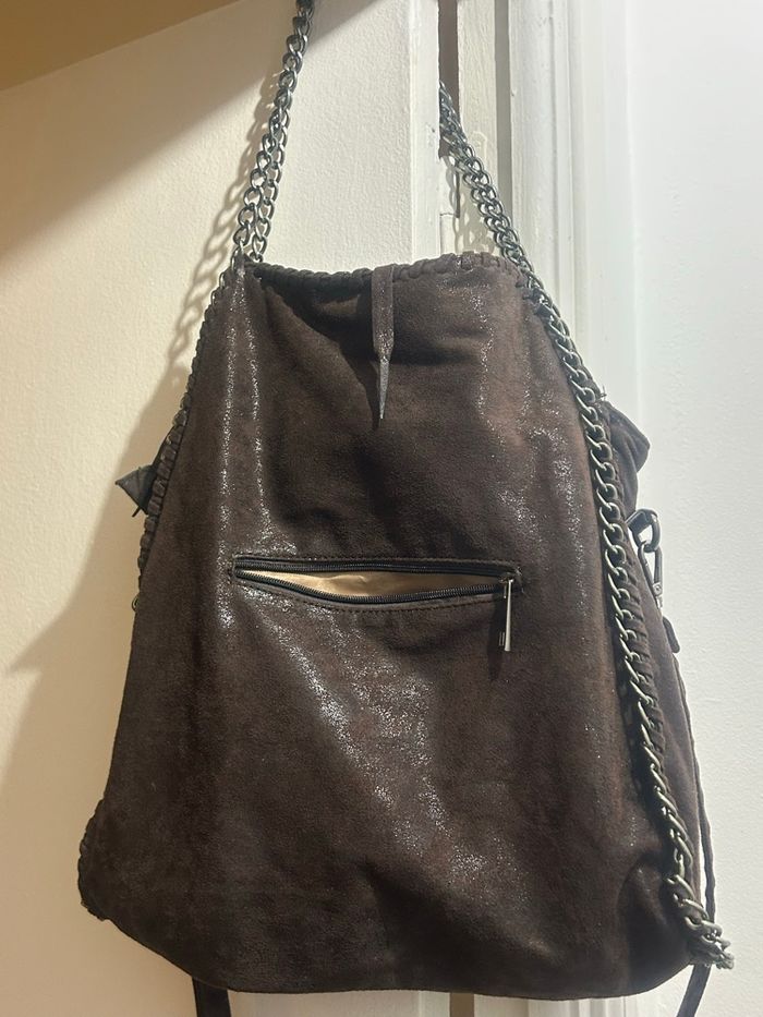 Sac chocolat avec anses chaînes inspiration Stella - photo numéro 2