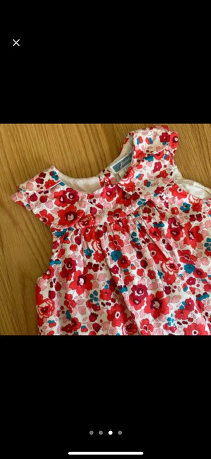 Magnifique robe liberty betsy cerise Jacadi - photo numéro 3