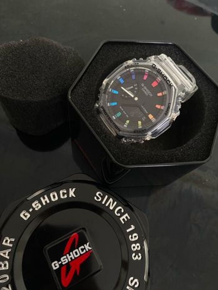 Montre G Shock transparente noire / multicolore