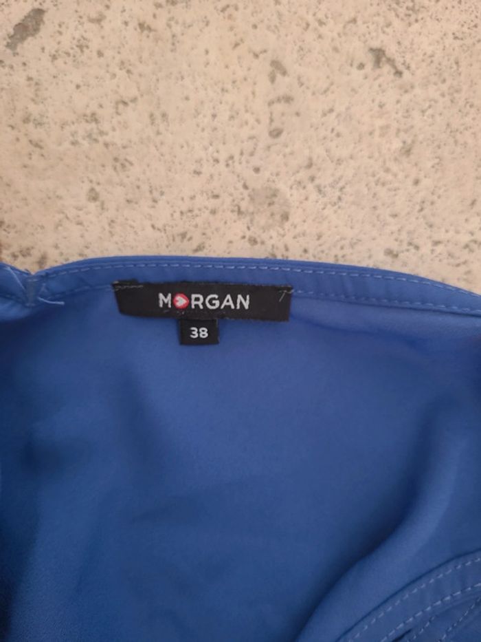 Top Morgan bleu strass T 38 - photo numéro 3