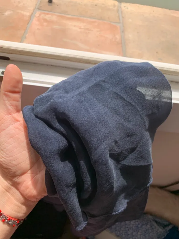 Robe en soie bleue marine La Fée Maraboutée taille 38 - photo numéro 16