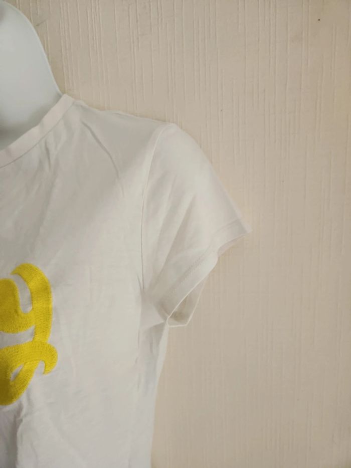Tee-shirt blanc manches courtes Sunny jaune H&M S - photo numéro 5