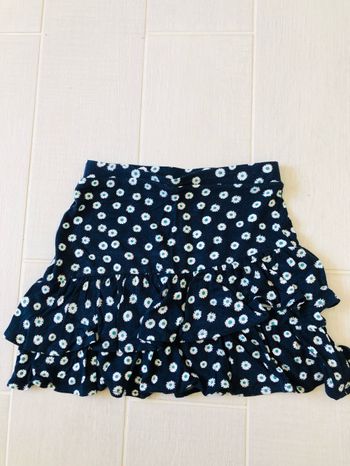 Jupe fille bleue marine à fleurs taille 8 ans kiabi