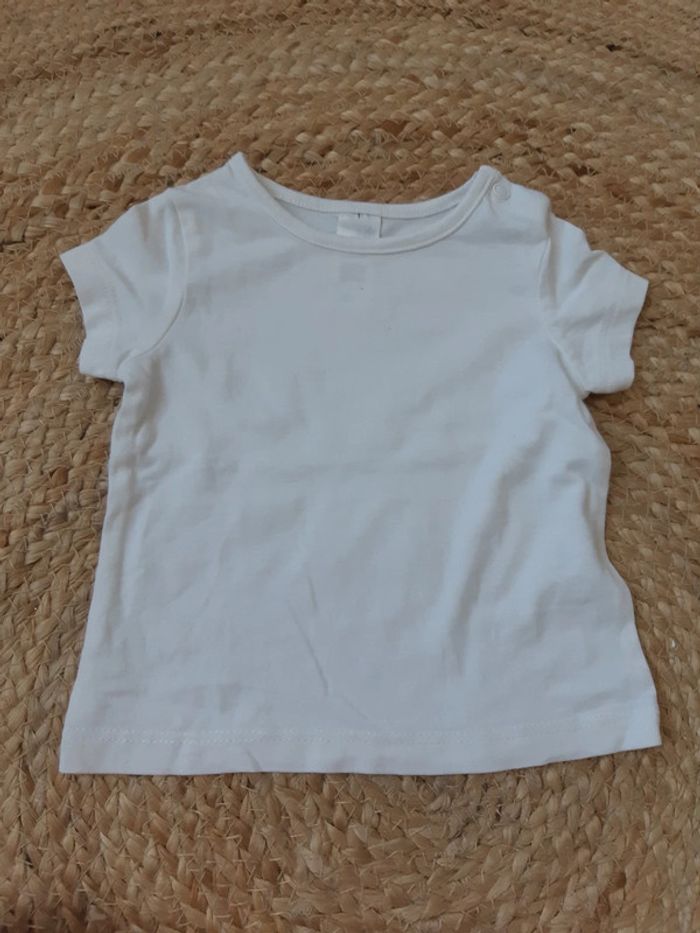 Ensemble tee-shirt blanc et short Baby Club 62 cm - photo numéro 3