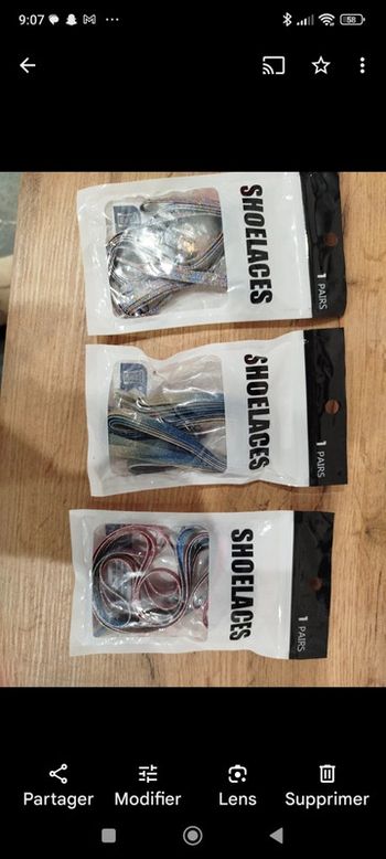 Lacet chaussures a paillettes neuf au choix