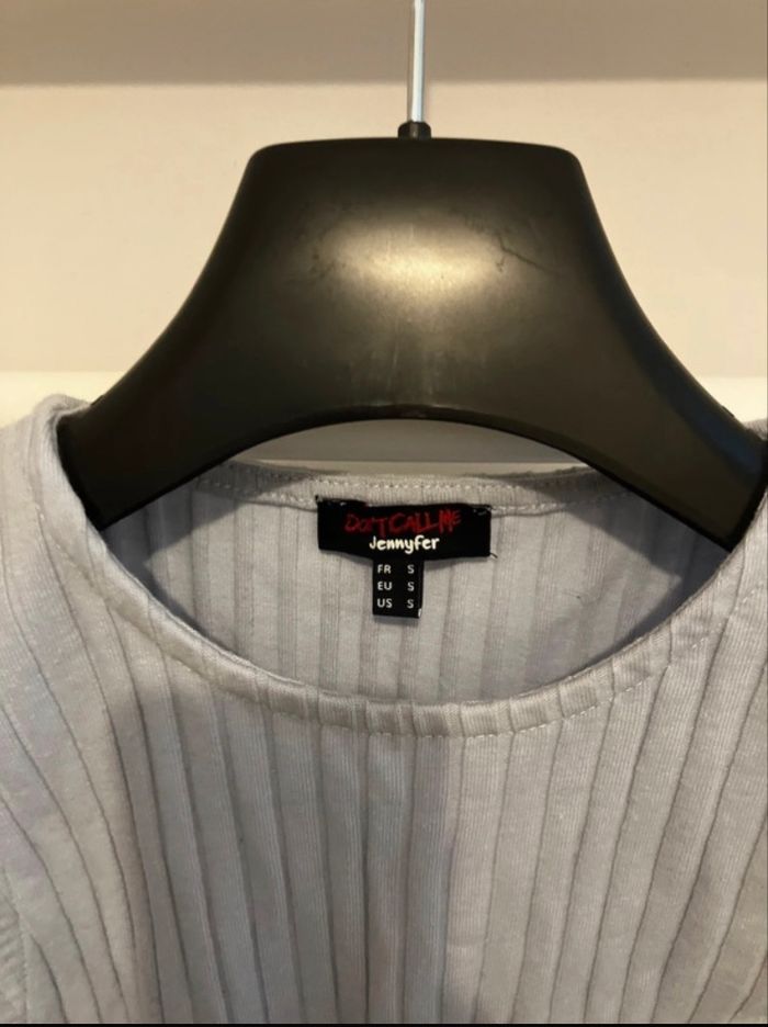 Debardeur crop top bleu clair - photo numéro 5