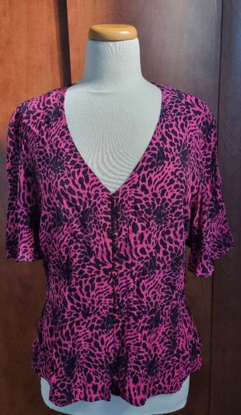 Chemise motifs léopard 44 manches ¾