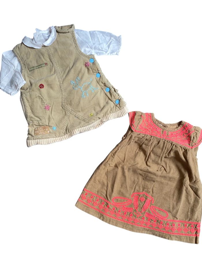Lot robe velours bébé fille 3 mois