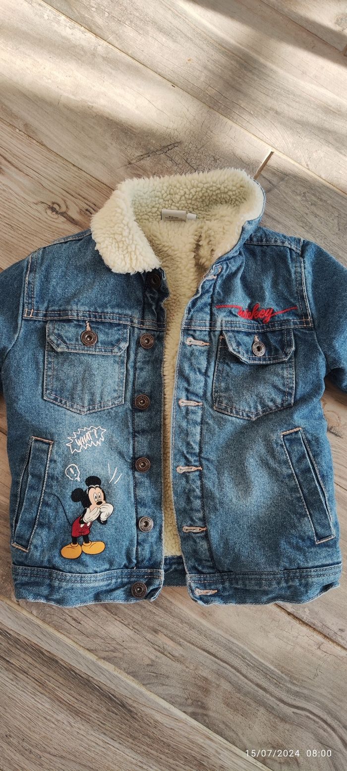 Veste en jean Mickey intérieur molletonné Achat occasion