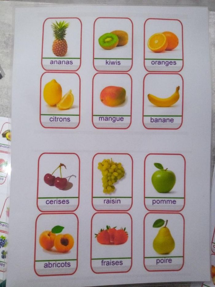 Loto memory fruits et légumes pictogrammes - photo numéro 4