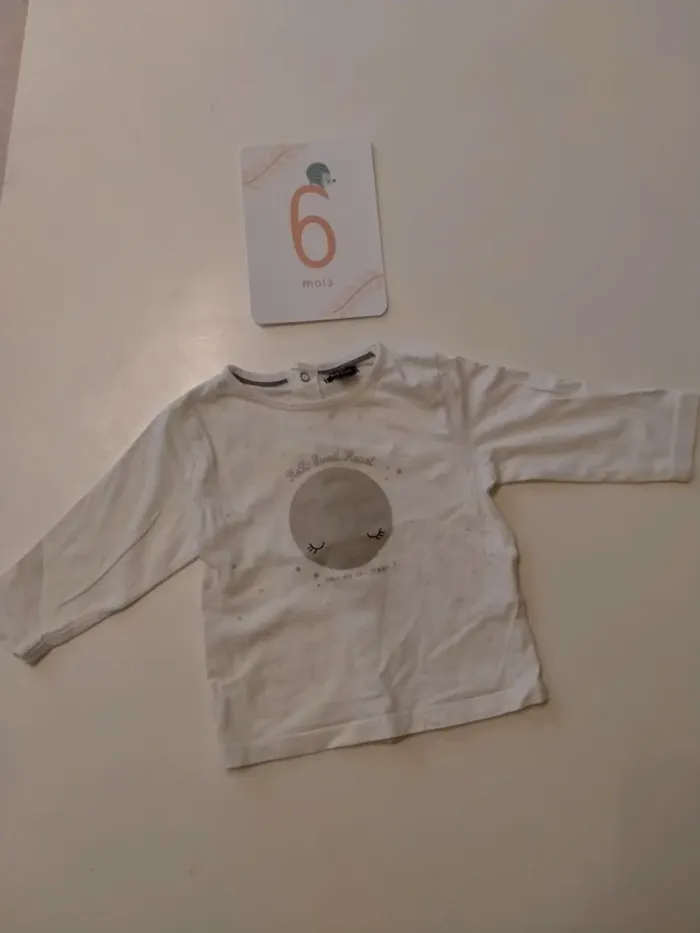 T-shirt bébé manches longues KIABI Taille 6 mois - photo numéro 2