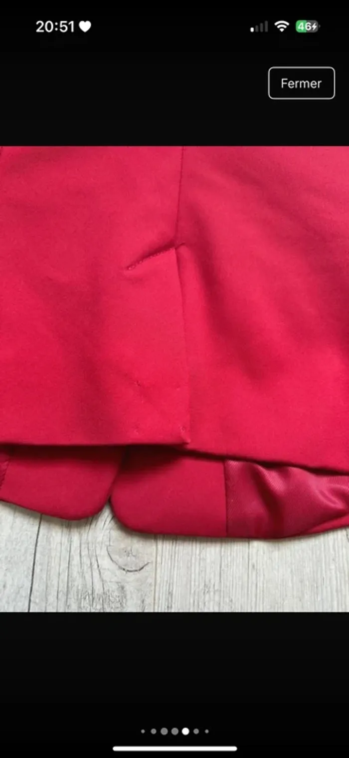 Veste de costume blazer mango rouge cintrée structuré - photo numéro 7