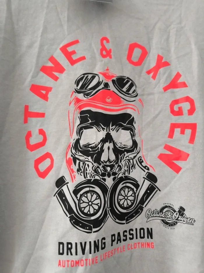 T-shirt gris Octane & Oxygen – Taille S – Neuf avec étiquette - photo numéro 2