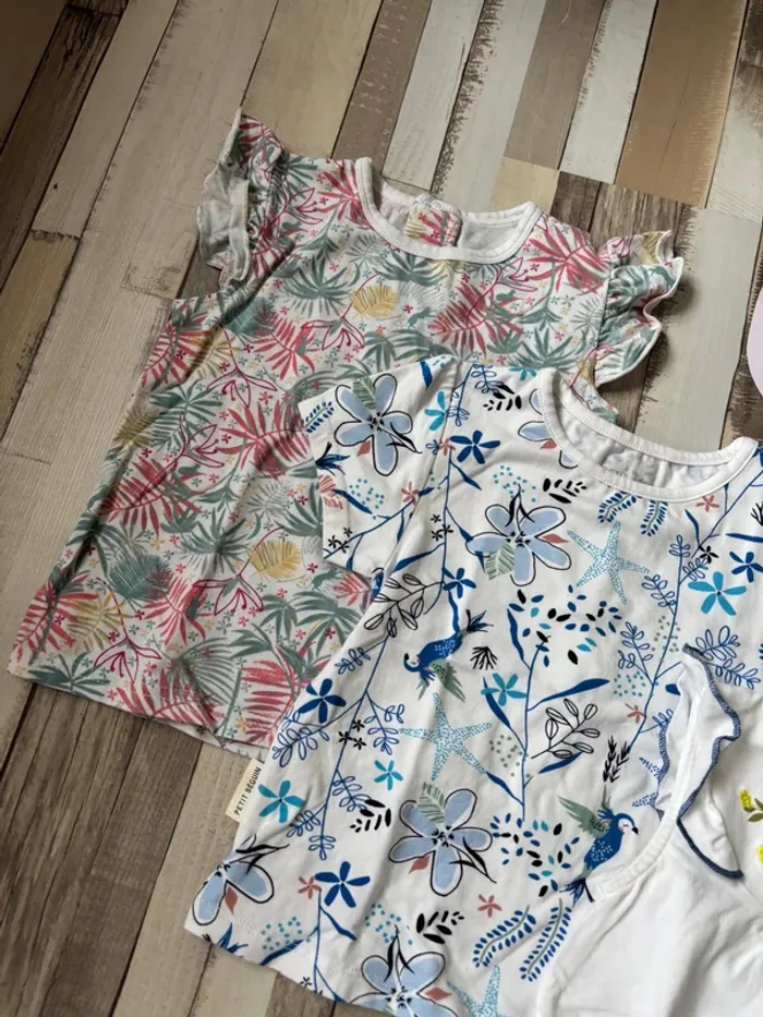 Lot 3 t-shirts Petits Béguin 92 cm fille – Très bon état, colorés & confortables - photo numéro 3