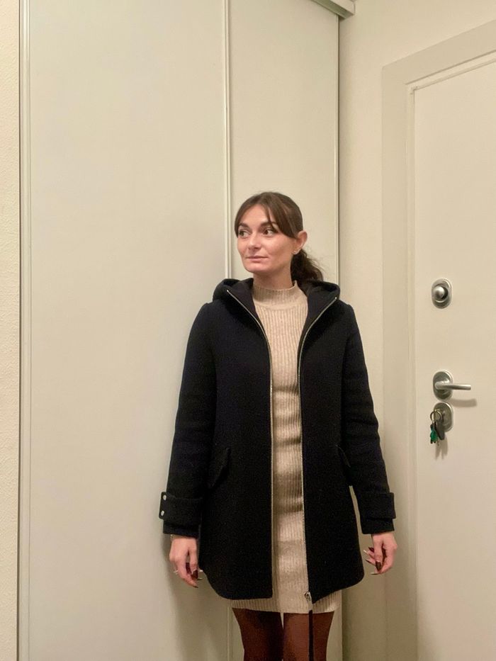 Manteau bleu marine - 36% de LAINE - photo numéro 3