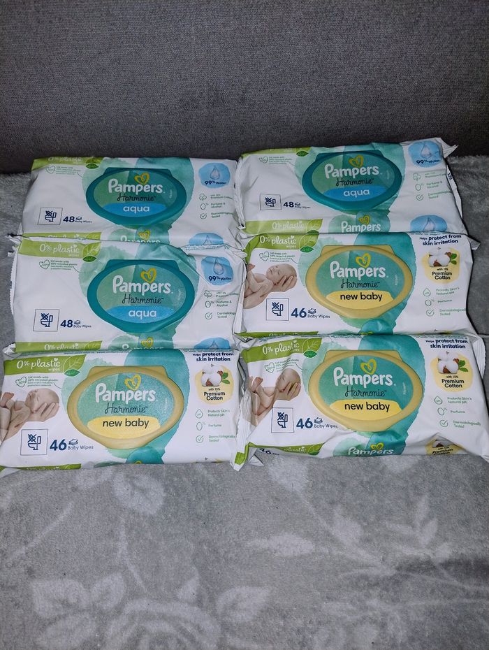 Lot de 6 paquets de lingettes Pampers