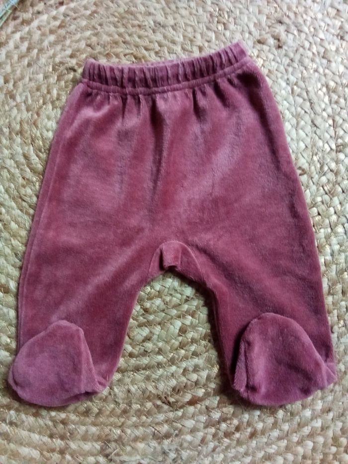 Pyjama prune 2 pièces en velours Vert Baudet 3 mois - photo numéro 5