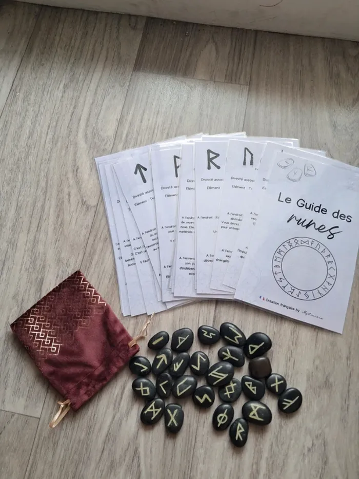 Ensemble divination runes + guide - photo numéro 2