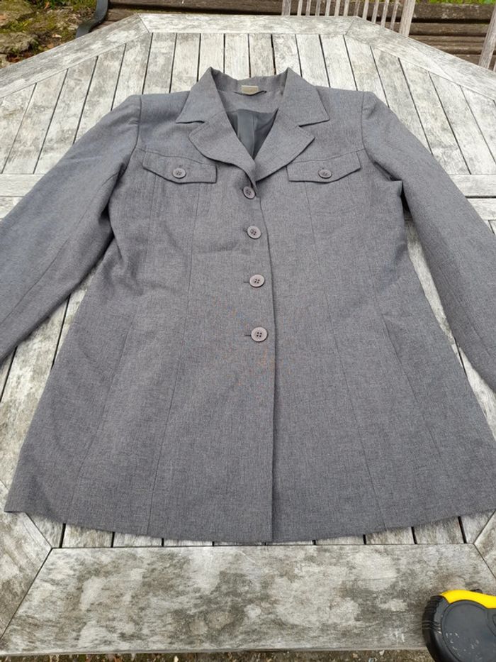 Veste tailleur polyester gris T42