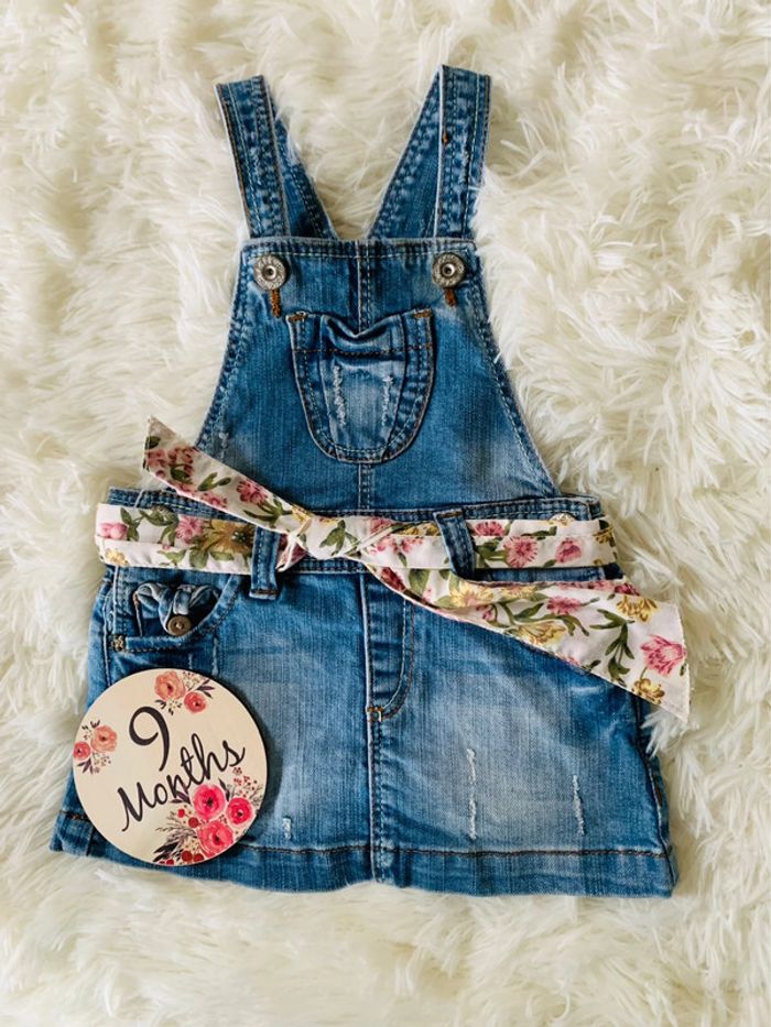 Robe salopette jean Zara 9M - photo numéro 2