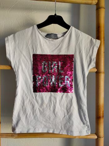 T.shirt blanc girl Power taille 10 ans