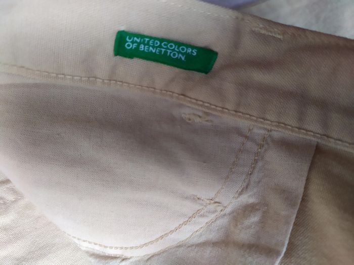 Pantalon beige evasë Benetton 46 neuf - photo numéro 5