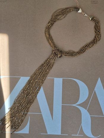 Collier cravate perles zara 