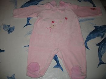 DORS BIEN ROSE PÂLE BÉBÉ FILLE "ALPHABET" - 3 MOIS - n°01