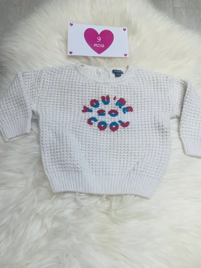 9 mois - pull beige mixte - photo numéro 2