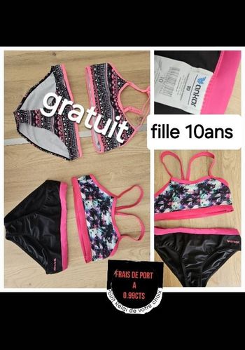 Maillot de bain 2 pièce fille ankor + 1 gratuit