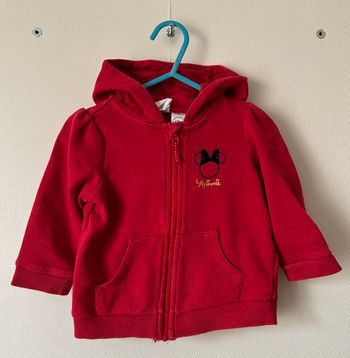 sweat zipé avec capuche Minnie Disney taille 6/9 mois
