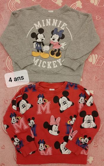 2 sweats Disney Minnie 4 ans