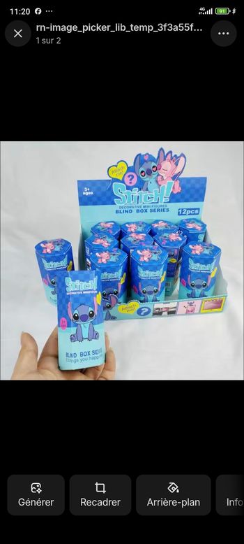 Lot de 5 figurines a mettre sur le téléphone stitch mystère en promo