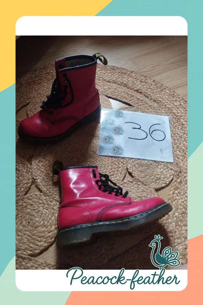Bottines dr Martens rouges 36 - photo numéro 6