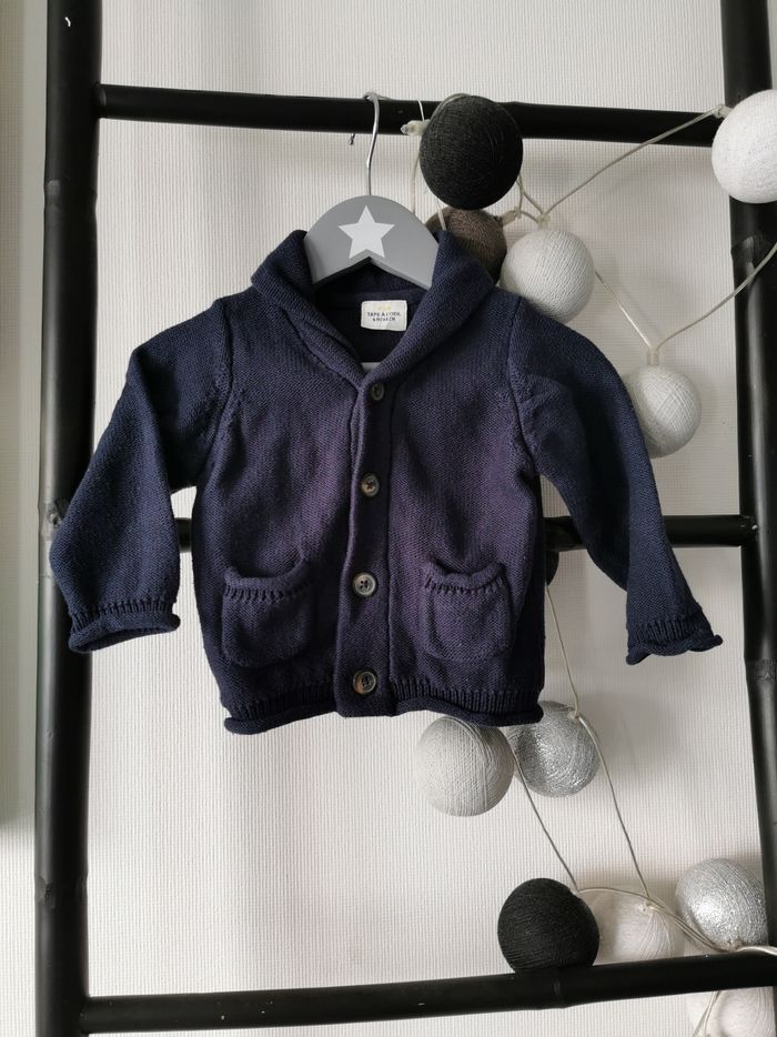 Gilet bleu marine. Tape à l'œil. 6 mois - photo numéro 4