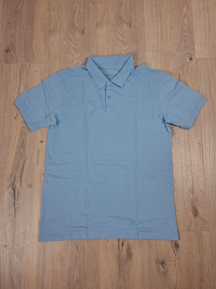 Polo – T-Shirt Col Polo – Homme – Bleu Clair – Taille XS / FR 42 – Coton