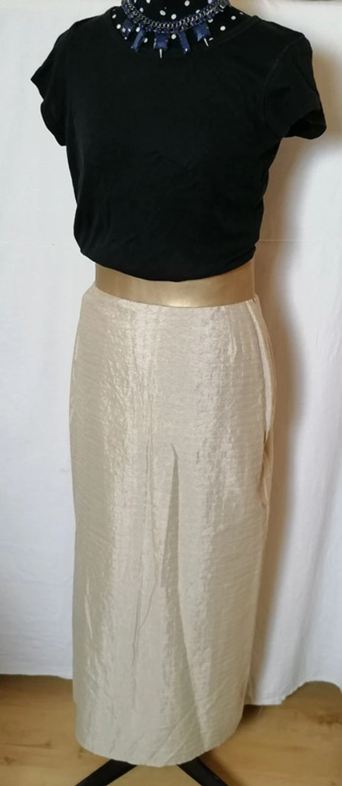 Jupe longue beige effet satin taille 40 Sonja Marohn - photo numéro 3